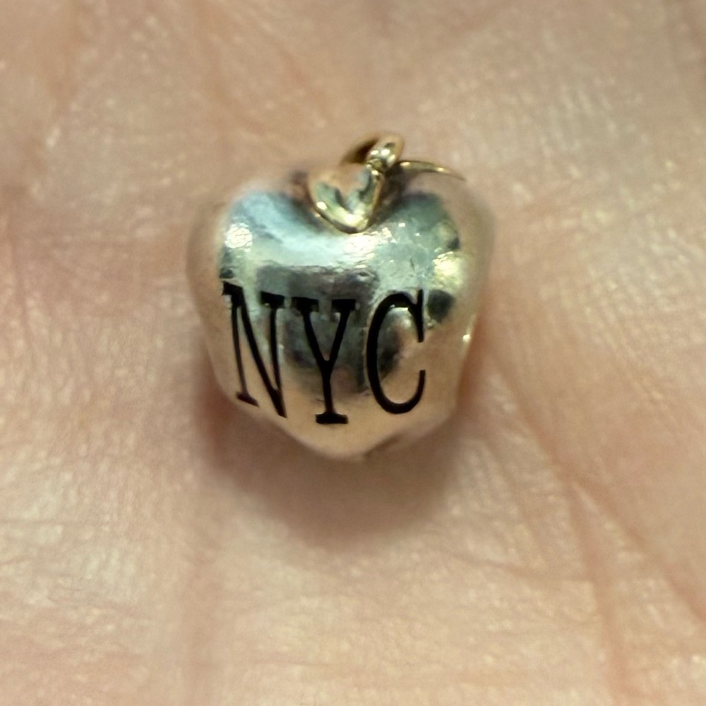 Silver NYC Apple Charm